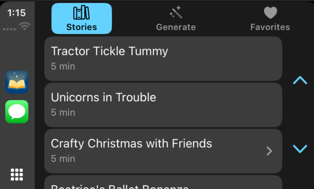 CarPlay Stories List