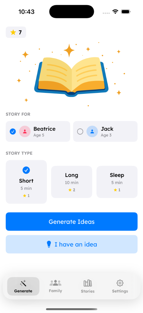 Generate Story Screen